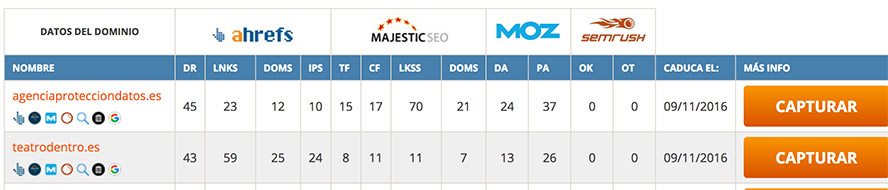 Lista de Dominios Expirados